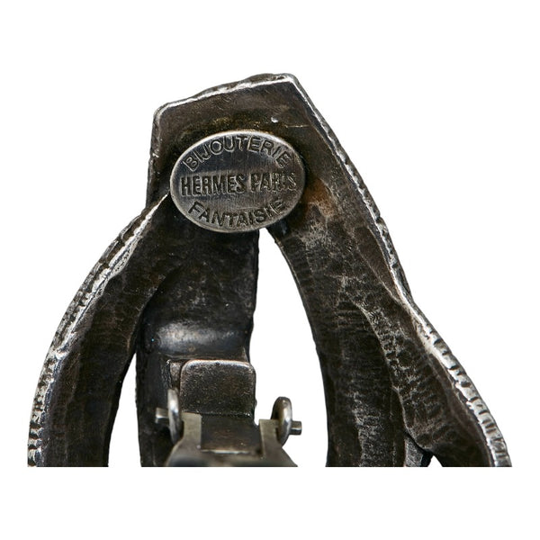 エルメス ロゴ リボンモチーフ イヤリング シルバー メタル レディース HERMES 【中古】