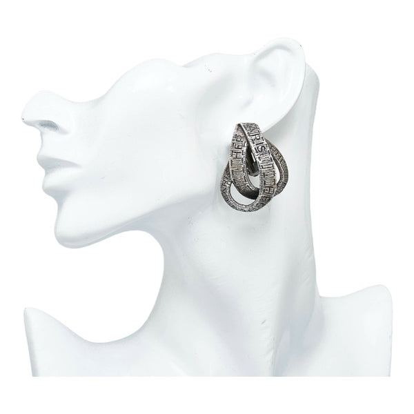 エルメス ロゴ リボンモチーフ イヤリング シルバー メタル レディース HERMES 【中古】