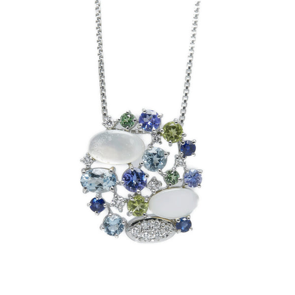 タサキ K18WG ホワイトゴールド ダイヤ0.18ct ネックレス レディース TASAKI 【中古】