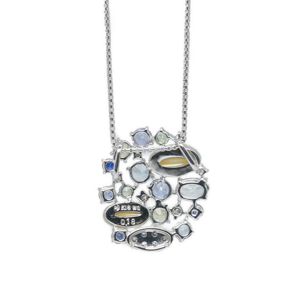 タサキ K18WG ホワイトゴールド ダイヤ0.18ct ネックレス レディース TASAKI 【中古】
