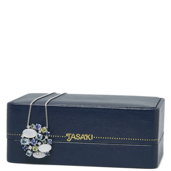 タサキ K18WG ホワイトゴールド ダイヤ0.18ct ネックレス レディース TASAKI 【中古】