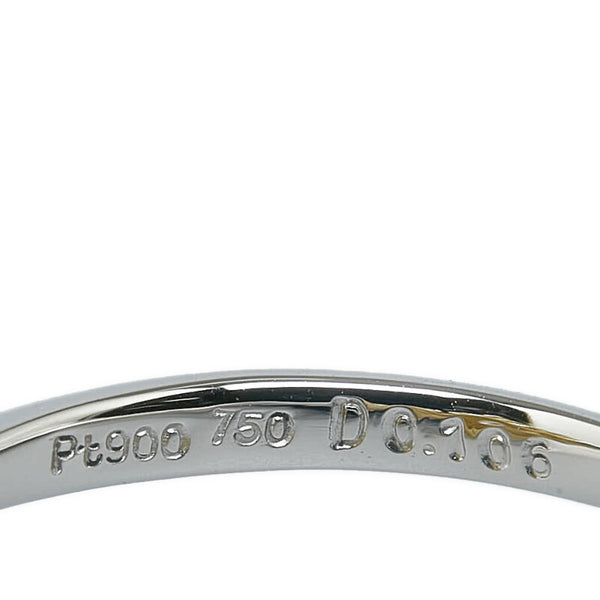 Pt900 プラチナ 750 コンビ ダイヤ0.106ct ダイヤ0.53ct リング 指輪 レディース 13.5号 【中古】