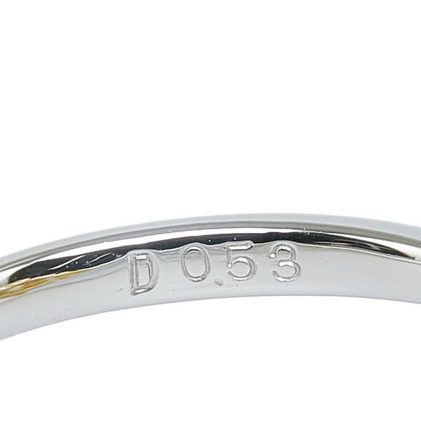 Pt900 プラチナ 750 コンビ ダイヤ0.106ct ダイヤ0.53ct リング 指輪 レディース 13.5号 【中古】