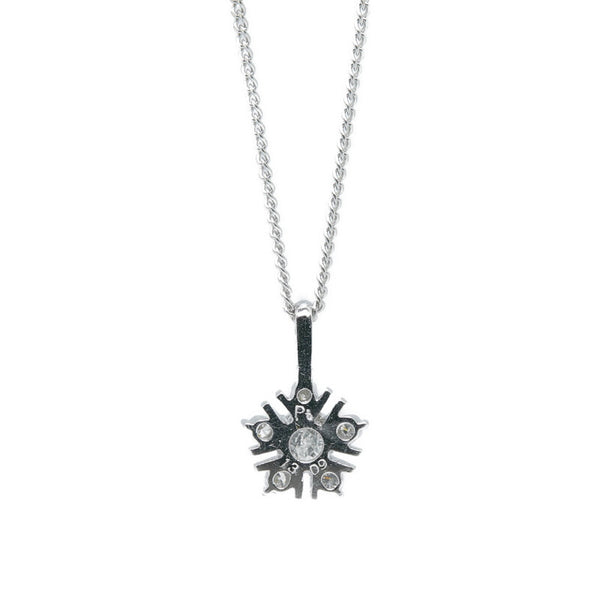 Pt850 プラチナ ダイヤ0.13ct ダイヤ0.09ct ネックレス レディース 【中古】