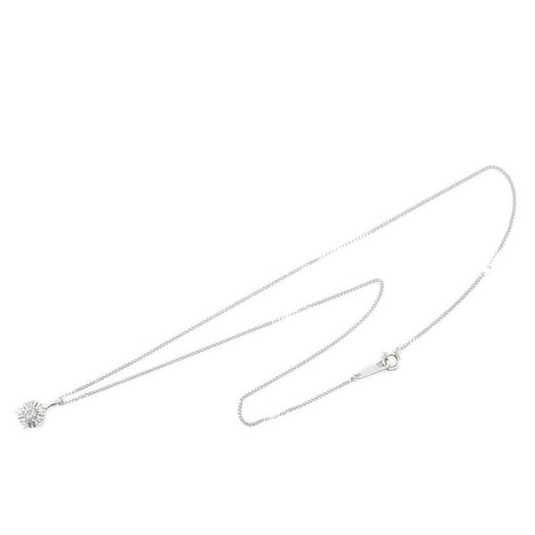 Pt850 プラチナ ダイヤ0.13ct ダイヤ0.09ct ネックレス レディース 【中古】