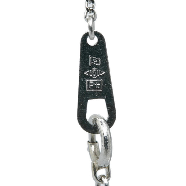 Pt850 プラチナ ダイヤ0.13ct ダイヤ0.09ct ネックレス レディース 【中古】