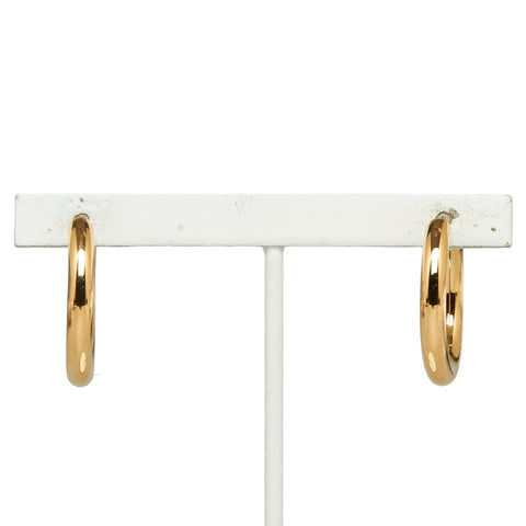 ゴールド K18 ゴールド フープ ピアス レディース 【中古】