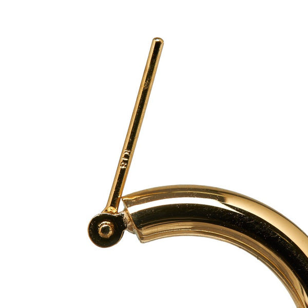 ゴールド K18 ゴールド フープ ピアス レディース 【中古】