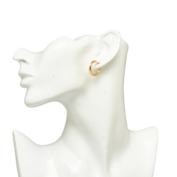 ゴールド K18 ゴールド フープ ピアス レディース 【中古】