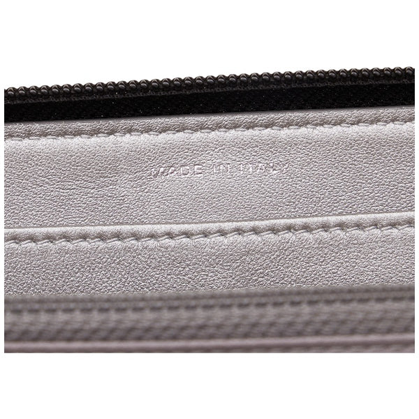 シャネル カメリア ココマーク ラウンドファスナー 長財布 ブラック ラムスキン レディース CHANEL 【中古】