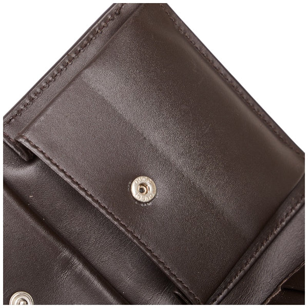 グッチ GGスプリーム ニューウェブ 二つ折り財布 408826 ベージュ PVC レザー メンズ GUCCI 【中古】