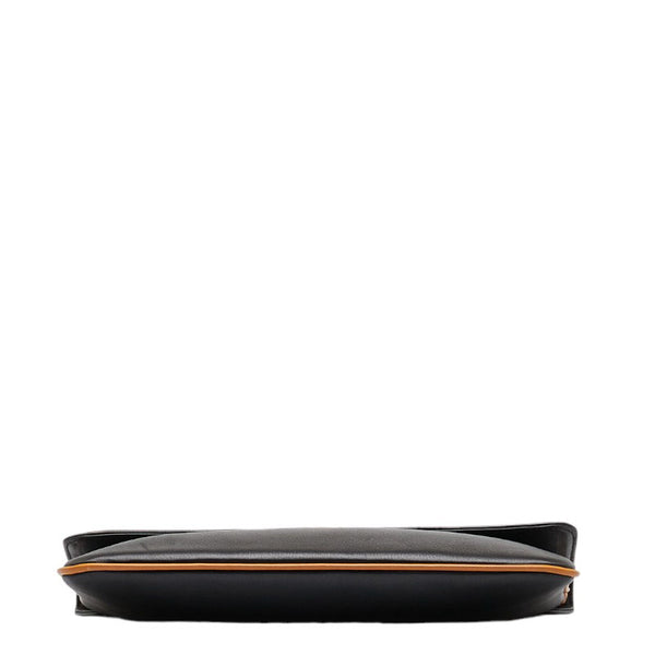 セリーヌ ホースキャリッジプレート ゴールド金具 クラッチバッグ セカンドバッグ ブラック レザー レディース CELINE 【中古】