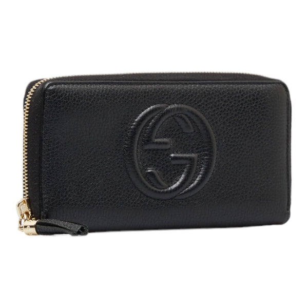 グッチ ソーホー インターロッキングG タッセル ラウンドファスナー 長財布  598187 ブラック レザー レディース GUCCI 【中古】