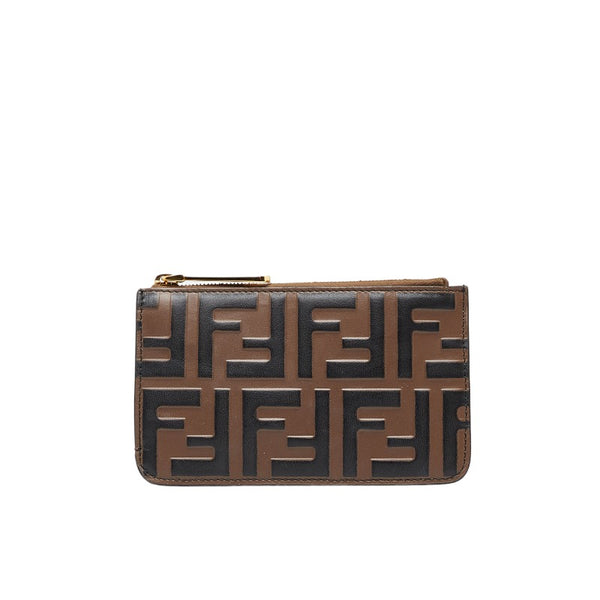 フェンディ ズッカ コインケース キーケース フラグメントケース 8AP161 ブラウン レザー レディース FENDI 【中古】