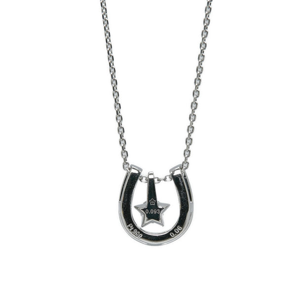 Pt900 プラチナ Pt850 プラチナ ダイヤ0.093ct ダイヤ0.06ct Wish upon a star ネックレス レディース 【中古】