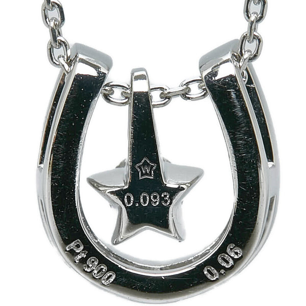 Pt900 プラチナ Pt850 プラチナ ダイヤ0.093ct ダイヤ0.06ct Wish upon a star ネックレス レディース 【中古】