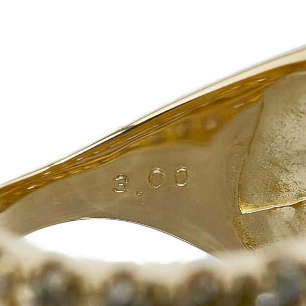 K18YG イエローゴールド ダイヤ3.00ct リング 指輪 レディース 11.5号 【中古】