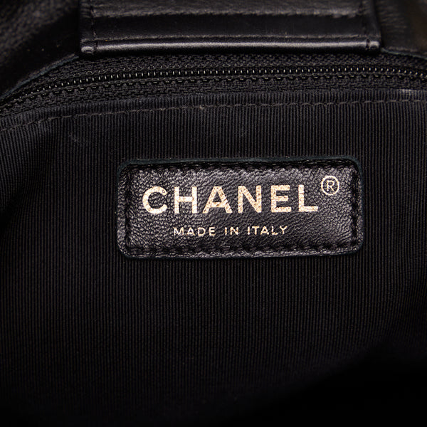 シャネル シェブロン Vステッチ ハンドバッグ ショルダーバッグ 2WAY ブラック レザー レディース CHANEL 【中古】