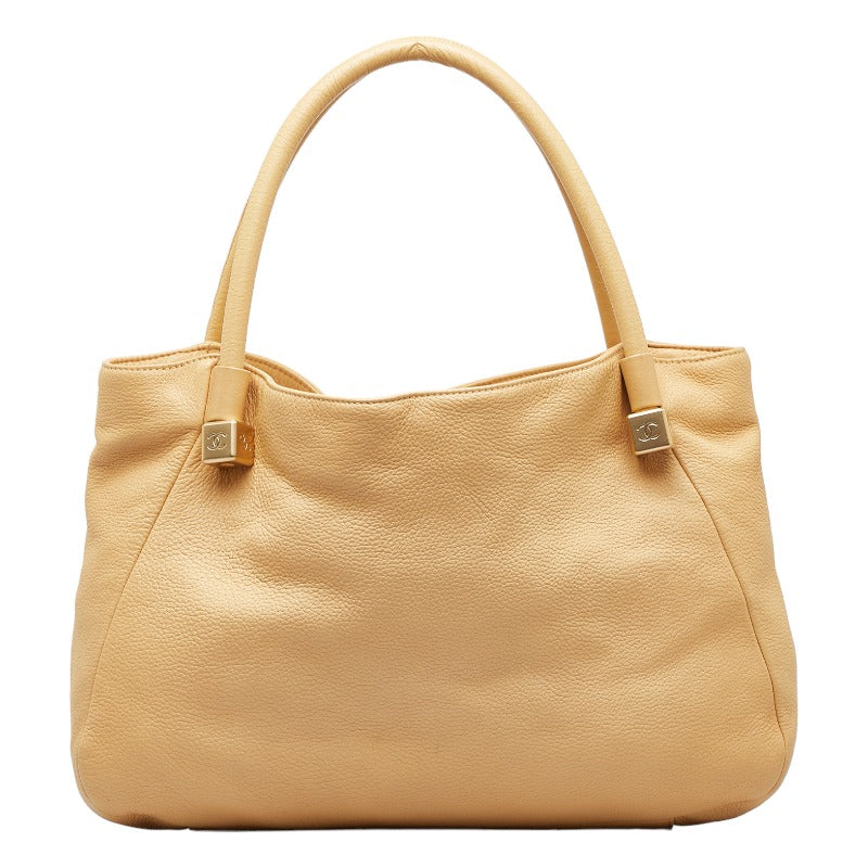 シャネル ココキューブ ココマーク ゴールド金具 ハンドバッグ ショルダーバッグ ベージュ レザー レディース CHANEL 【中古】