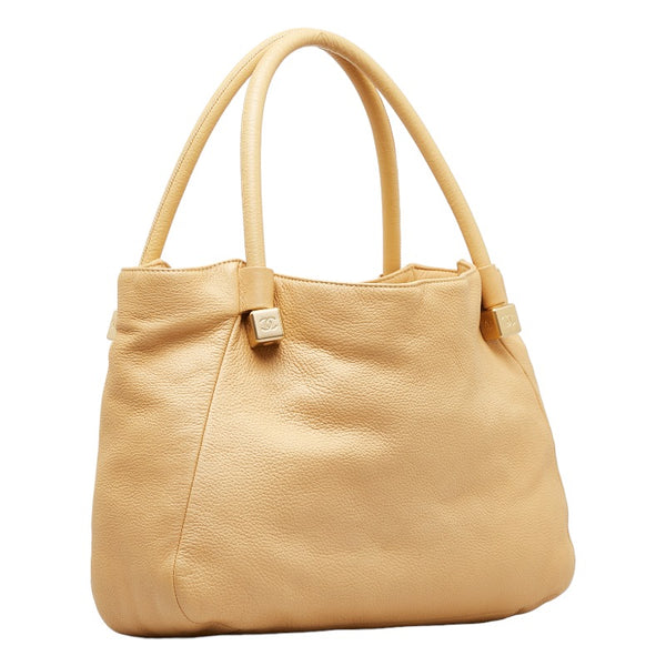 シャネル ココキューブ ココマーク ゴールド金具 ハンドバッグ ショルダーバッグ ベージュ レザー レディース CHANEL 【中古】