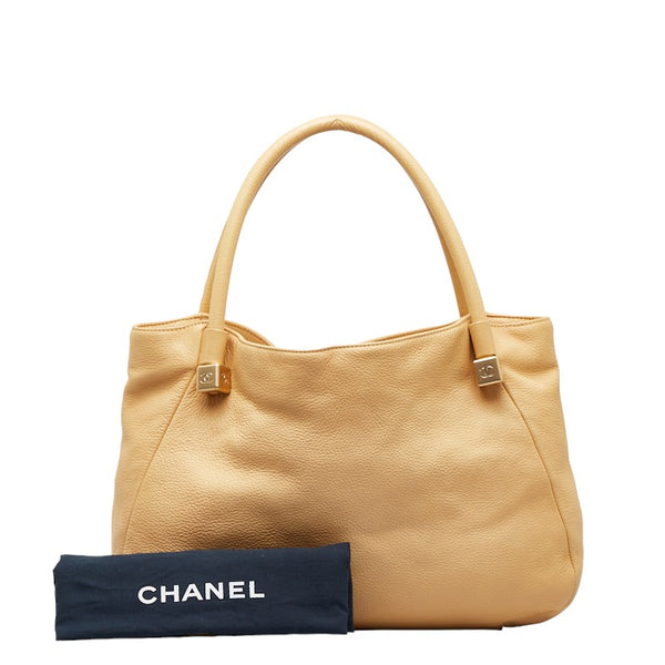 シャネル ココキューブ ココマーク ゴールド金具 ハンドバッグ ショルダーバッグ ベージュ レザー レディース CHANEL 【中古】
