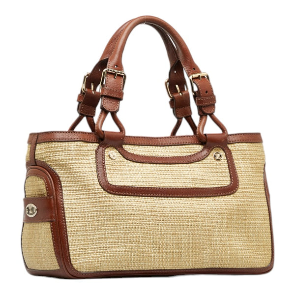 セリーヌ ブギー ハンドバッグ トートバッグ ベージュ ブラウン ラフィア レザー レディース CELINE 【中古】