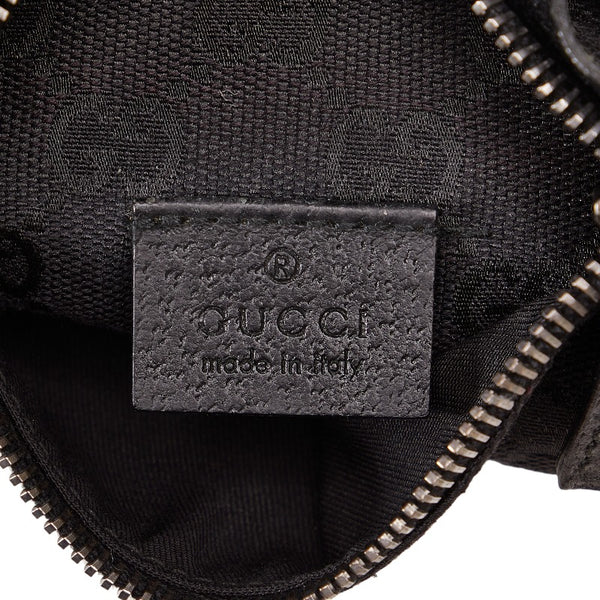 グッチ GGキャンバス ボディバッグ ウエストバッグ 28566 ブラック キャンバス レザー レディース GUCCI 【中古】