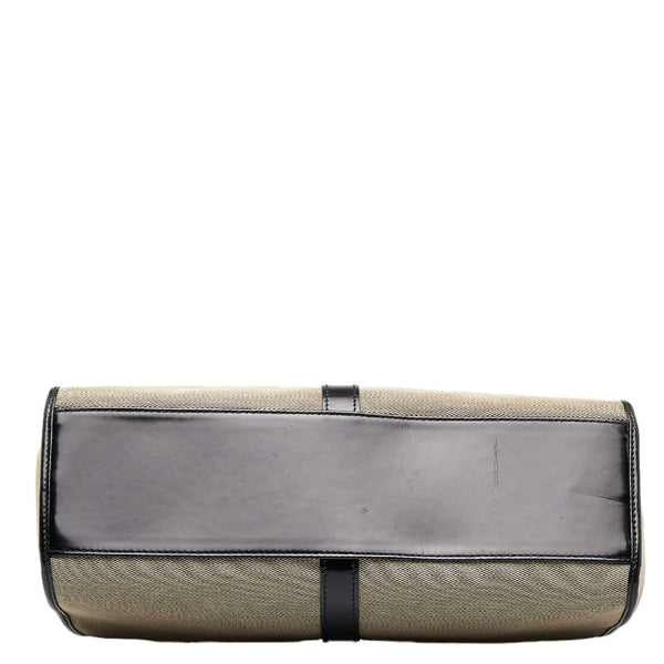 グッチ ジャッキー ハンドバッグ ショルダーバッグ 002 1067 ベージュ ブラック キャンバス レザー レディース GUCCI 【中古】