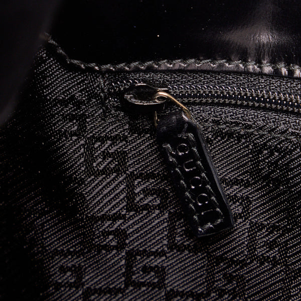 グッチ ジャッキー ハンドバッグ ショルダーバッグ 002 1067 ベージュ ブラック キャンバス レザー レディース GUCCI 【中古】