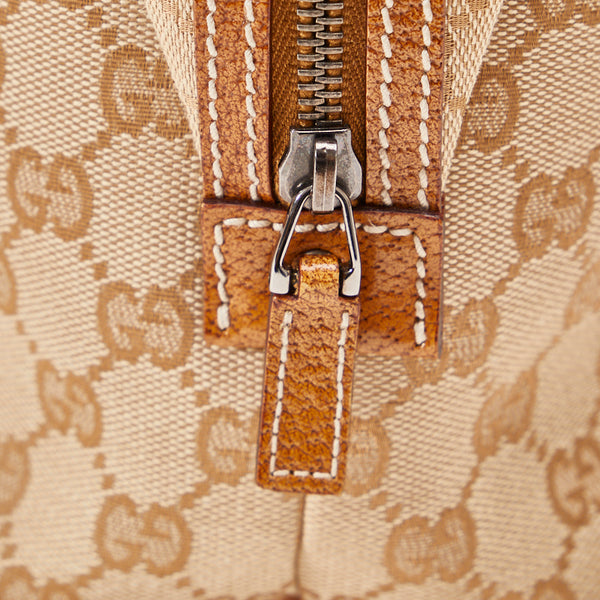 グッチ GGキャンバス ハンドバッグ ミニボストンバッグ 113009 ベージュ キャンバス レザー レディース GUCCI 【中古】