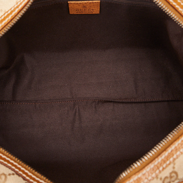 グッチ GGキャンバス ハンドバッグ ミニボストンバッグ 113009 ベージュ キャンバス レザー レディース GUCCI 【中古】