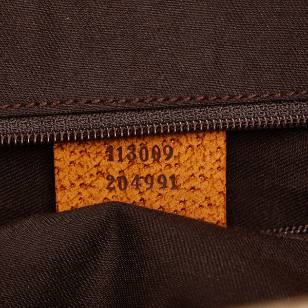 グッチ GGキャンバス ハンドバッグ ミニボストンバッグ 113009 ベージュ キャンバス レザー レディース GUCCI 【中古】