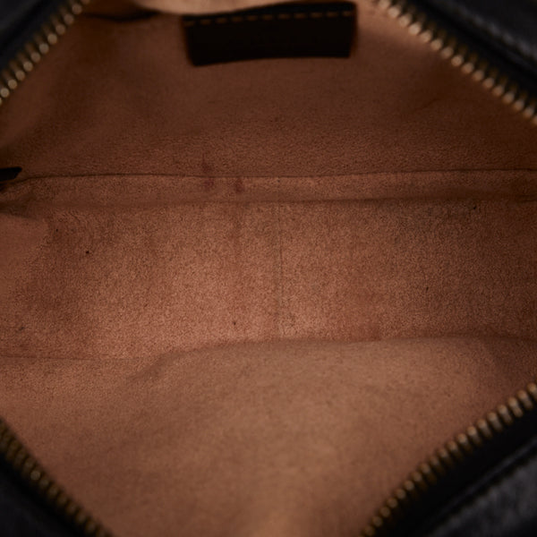 グッチ GGマーモント ミニバッグ 斜め掛け ショルダーバッグ 448065 ブラック レザー レディース GUCCI 【中古】