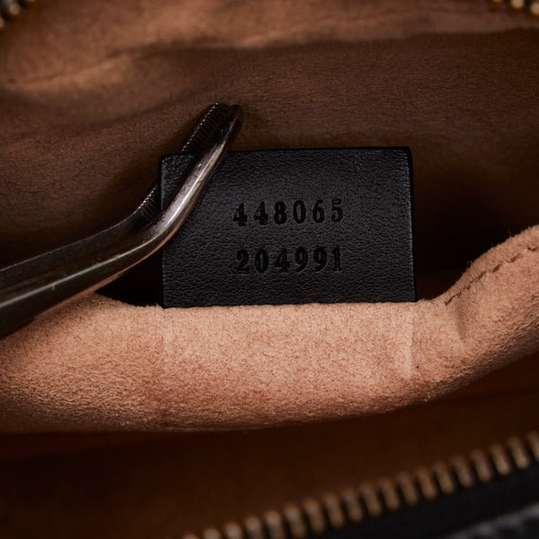 グッチ GGマーモント ミニバッグ 斜め掛け ショルダーバッグ 448065 ブラック レザー レディース GUCCI 【中古】