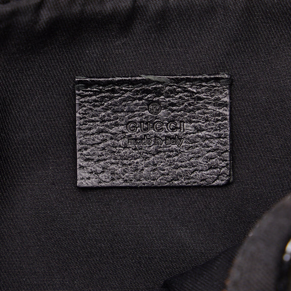 グッチ GGキャンバス ポシェット ポーチ 斜め掛け ショルダーバッグ 120975 ブラック キャンバス レザー レディース GUCCI 【中古】