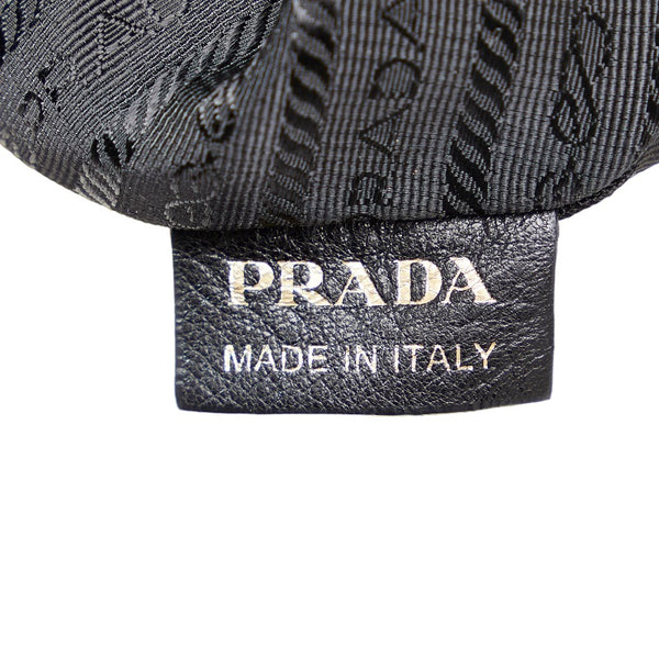 プラダ ロゴ サイドリボン ゴールド金具 トートバッグ ショルダーバッグ ブラック レザー レディース PRADA 【中古】