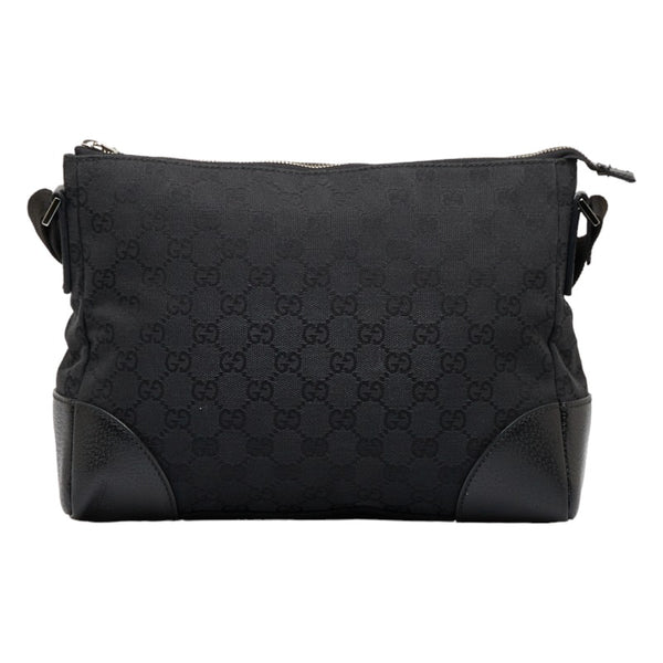 グッチ GGキャンバス 斜め掛け ショルダーバッグ 114273 ブラック キャンバス レザー レディース GUCCI 【中古】