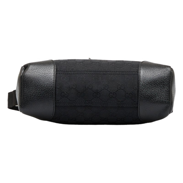 グッチ GGキャンバス 斜め掛け ショルダーバッグ 114273 ブラック キャンバス レザー レディース GUCCI 【中古】