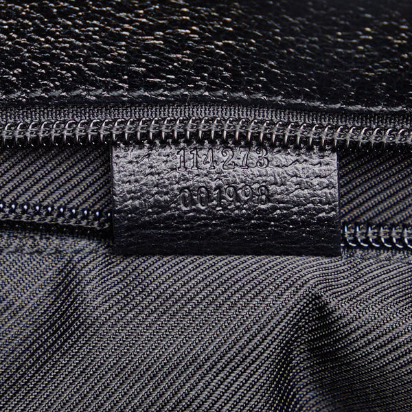 グッチ GGキャンバス 斜め掛け ショルダーバッグ 114273 ブラック キャンバス レザー レディース GUCCI 【中古】