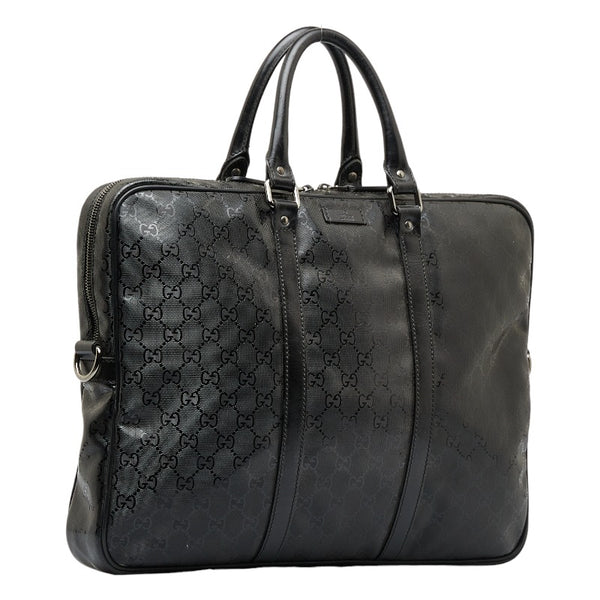 グッチ GGインプリメ ハンドバッグ ビジネスバッグ ブリーフケース 201430 ブラック PVC レザー メンズ GUCCI 【中古】