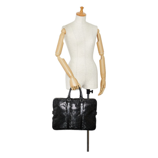 グッチ GGインプリメ ハンドバッグ ビジネスバッグ ブリーフケース 201430 ブラック PVC レザー メンズ GUCCI 【中古】