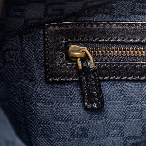 グッチ シェリーライン ワンショルダーバッグ 106663 ブラック キャンバス レザー レディース GUCCI 【中古】