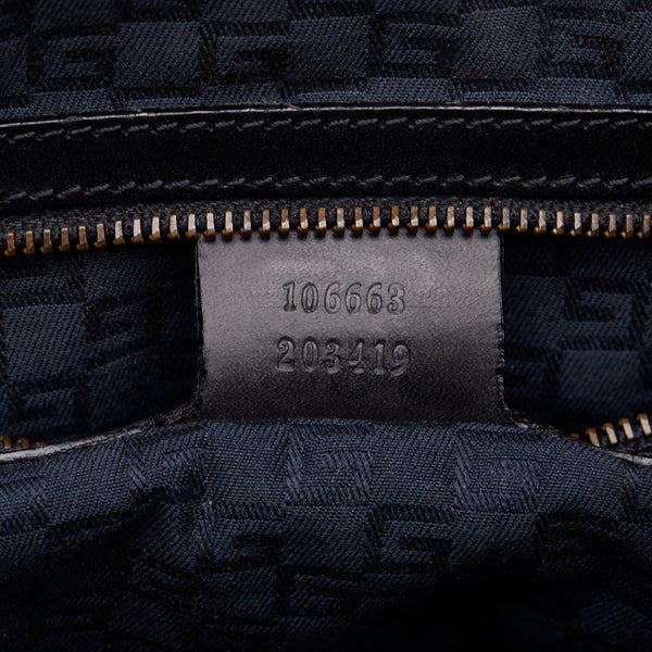 グッチ シェリーライン ワンショルダーバッグ 106663 ブラック キャンバス レザー レディース GUCCI 【中古】