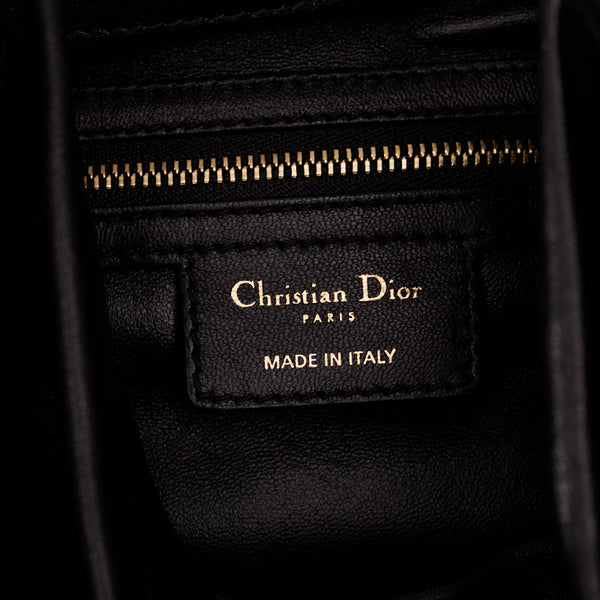 ディオール プリーツ ホーボー ゴールド金具 ワンショルダーバッグ ブラック ラムスキン レディース Dior 【中古】