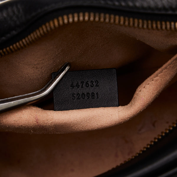 グッチ GGマーモント キルティング スモール 斜め掛け チェーン ショルダーバッグ 447632 ブラック レザー レディース GUCCI 【中古】