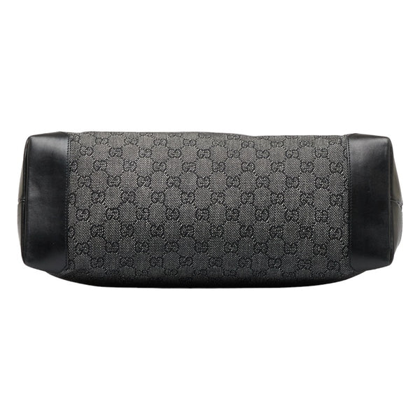 グッチ トートバッグ ハンドバッグ 34339 ブラック キャンバス レザー レディース GUCCI 【中古】