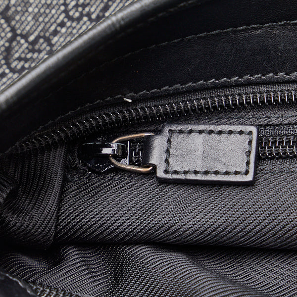 グッチ トートバッグ ハンドバッグ 34339 ブラック キャンバス レザー レディース GUCCI 【中古】