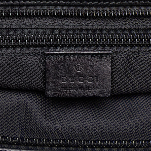 グッチ トートバッグ ハンドバッグ 34339 ブラック キャンバス レザー レディース GUCCI 【中古】