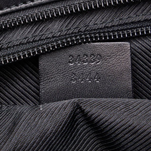 グッチ トートバッグ ハンドバッグ 34339 ブラック キャンバス レザー レディース GUCCI 【中古】