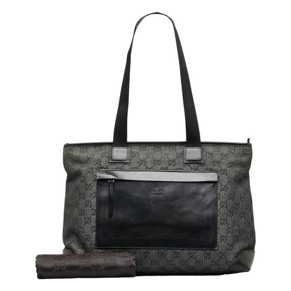 グッチ トートバッグ ハンドバッグ 34339 ブラック キャンバス レザー レディース GUCCI 【中古】